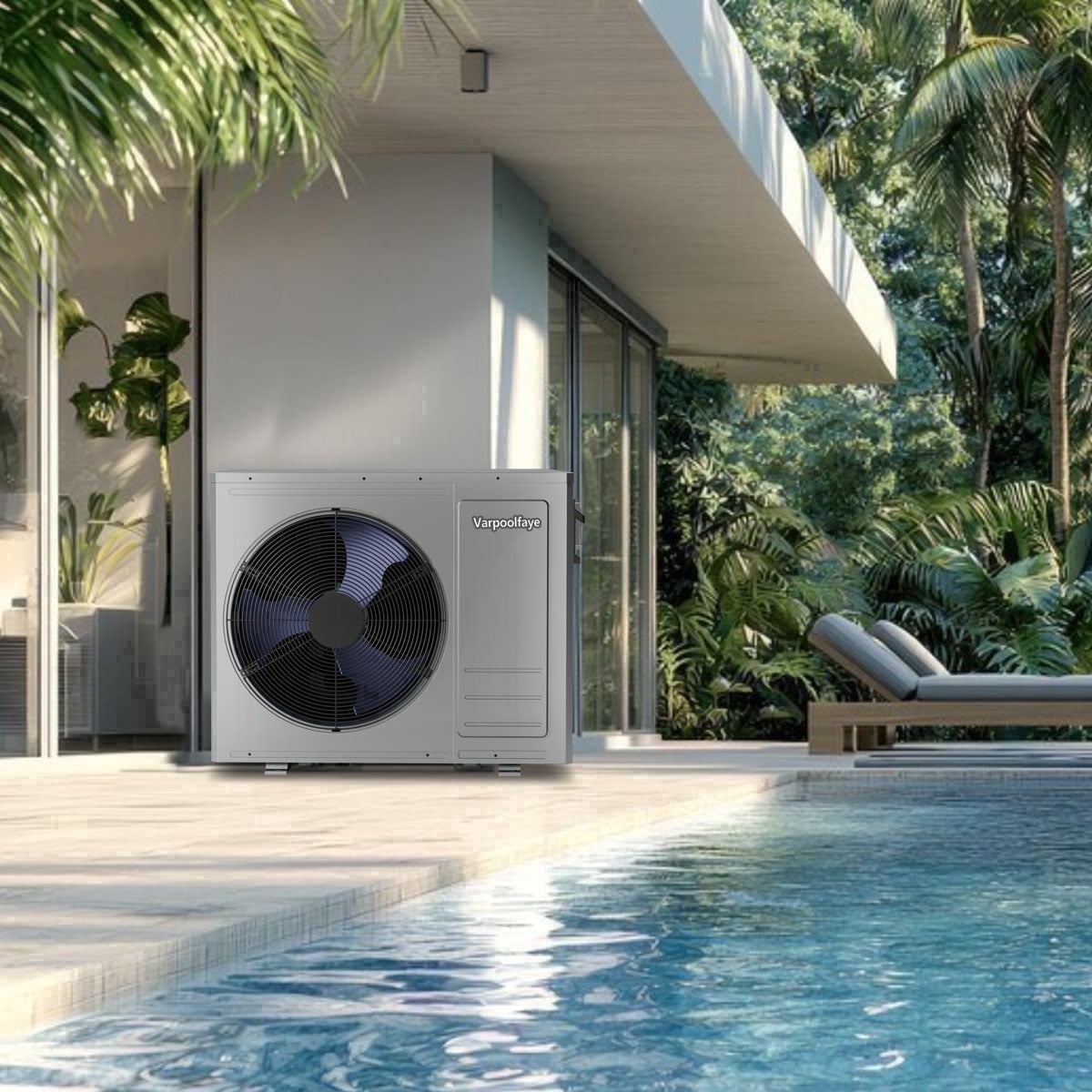 Above Ground Pool Heater, Up to 5000gallons Swimming Pool Heat Pumps, Fits 8/11/15 Ft Pools Electric Pool Water Heaters, Titanium Heat Exchanger, Max 16000BTU/hr, 110V~120V/60Hz