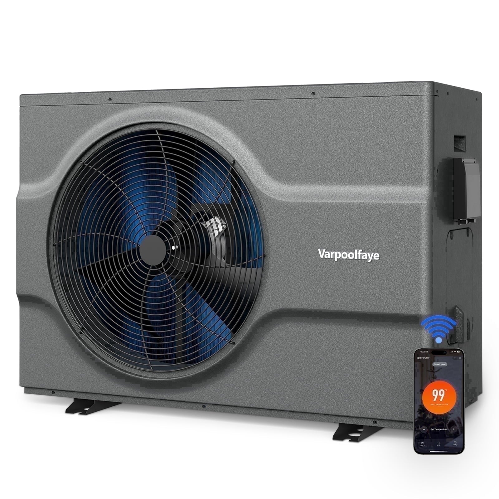 16000 BTU Electric Pool Heater for Above Ground Pool Swimming Pool Heat Pump 5000 Gallon Pool Heater 120V Heating Cooling WiFi Control 60Hz Spa