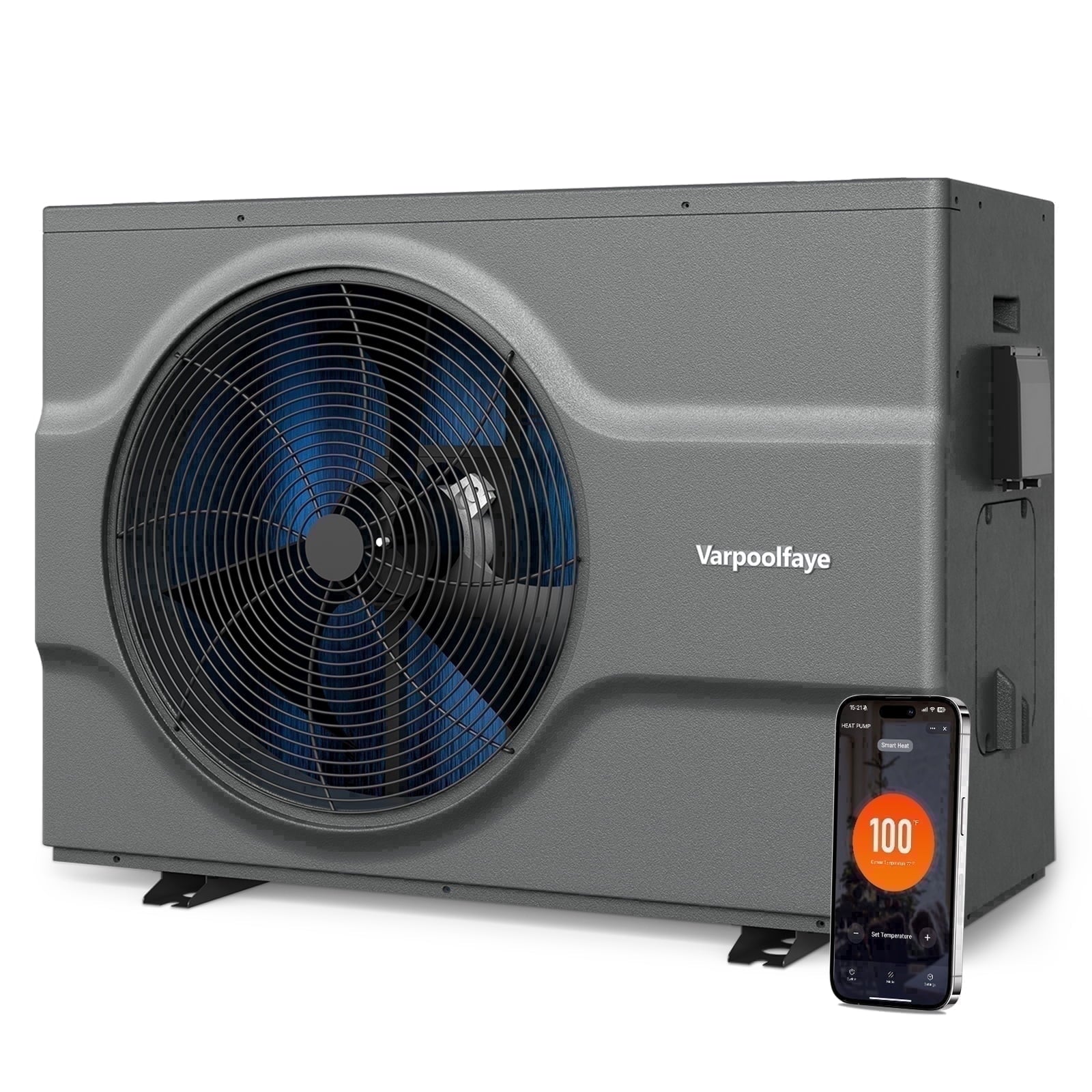 Above Ground Pool Heater, Up to 5000gallons Swimming Pool Heat Pumps, Fits 8/11/15 Ft Pools Electric Pool Water Heaters, Titanium Heat Exchanger, Max 16000BTU/hr, 110V~120V/60Hz