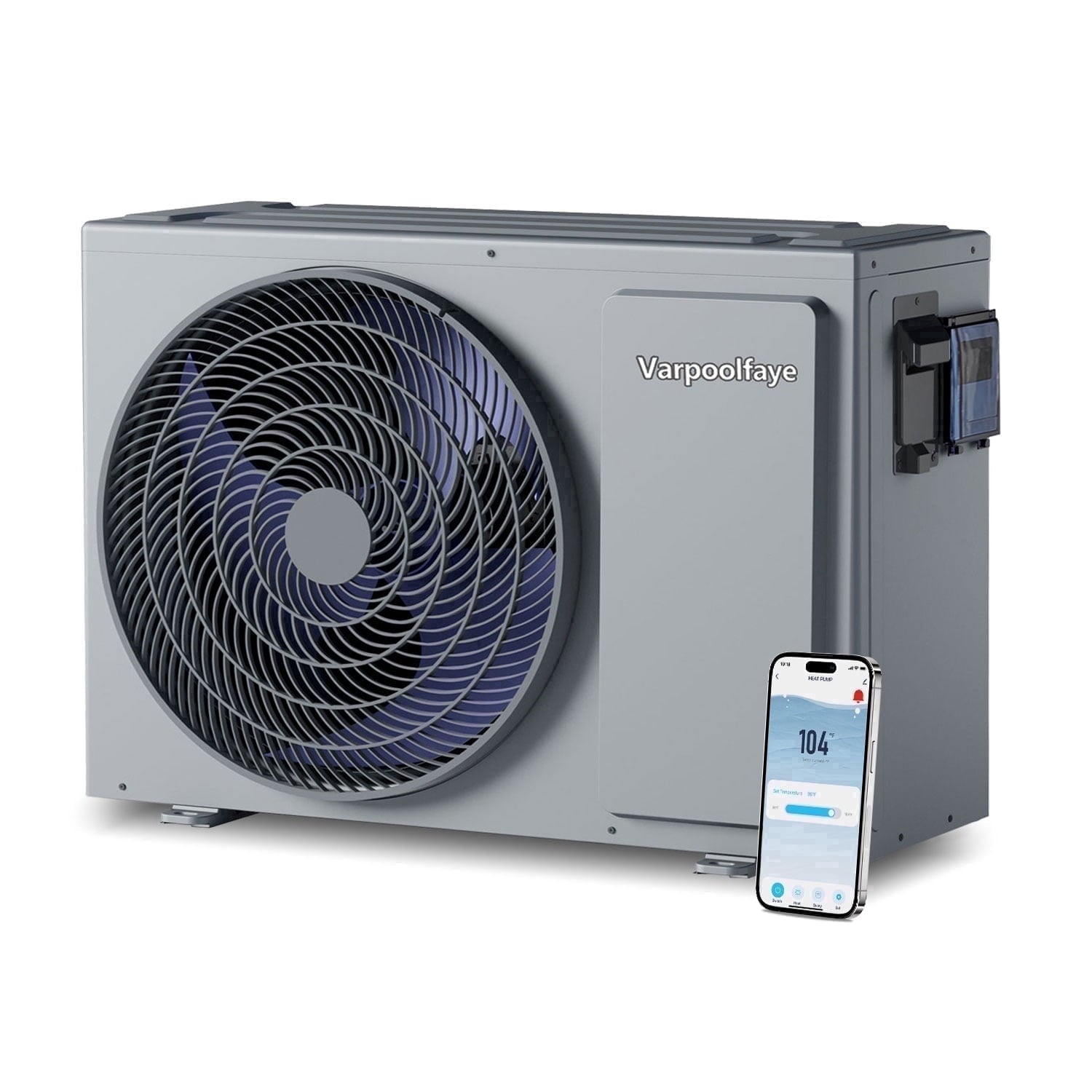 16000 BTU Electric Pool Heater for Above Ground Pool Swimming Pool Heat Pump 5000 Gallon Pool Heater 120V Heating Cooling WiFi Control 60Hz Spa
