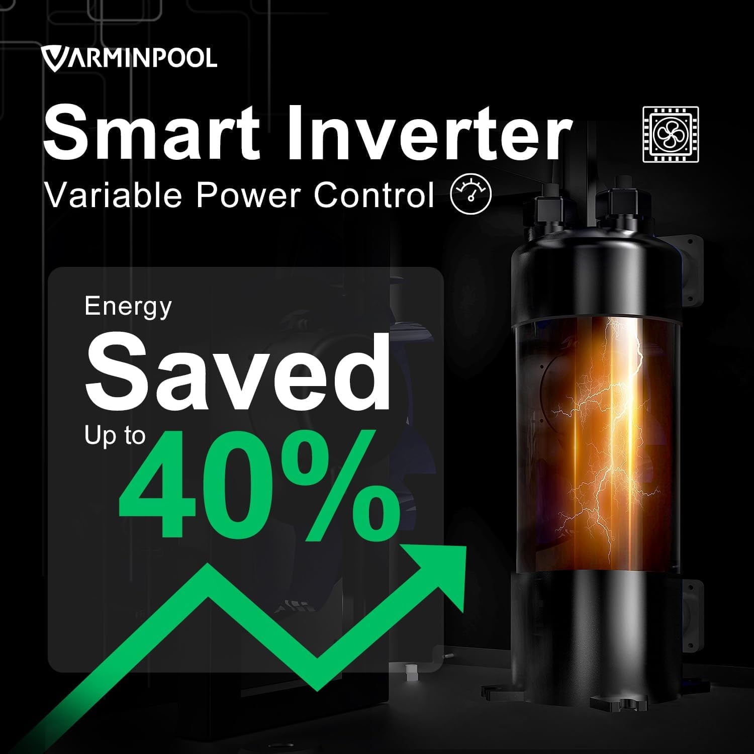 16000BTU Pool Heat Pump, WiFi Smart Control, Titanium Heat Exchanger, 110V Efficient Heating for 5400 Gallons